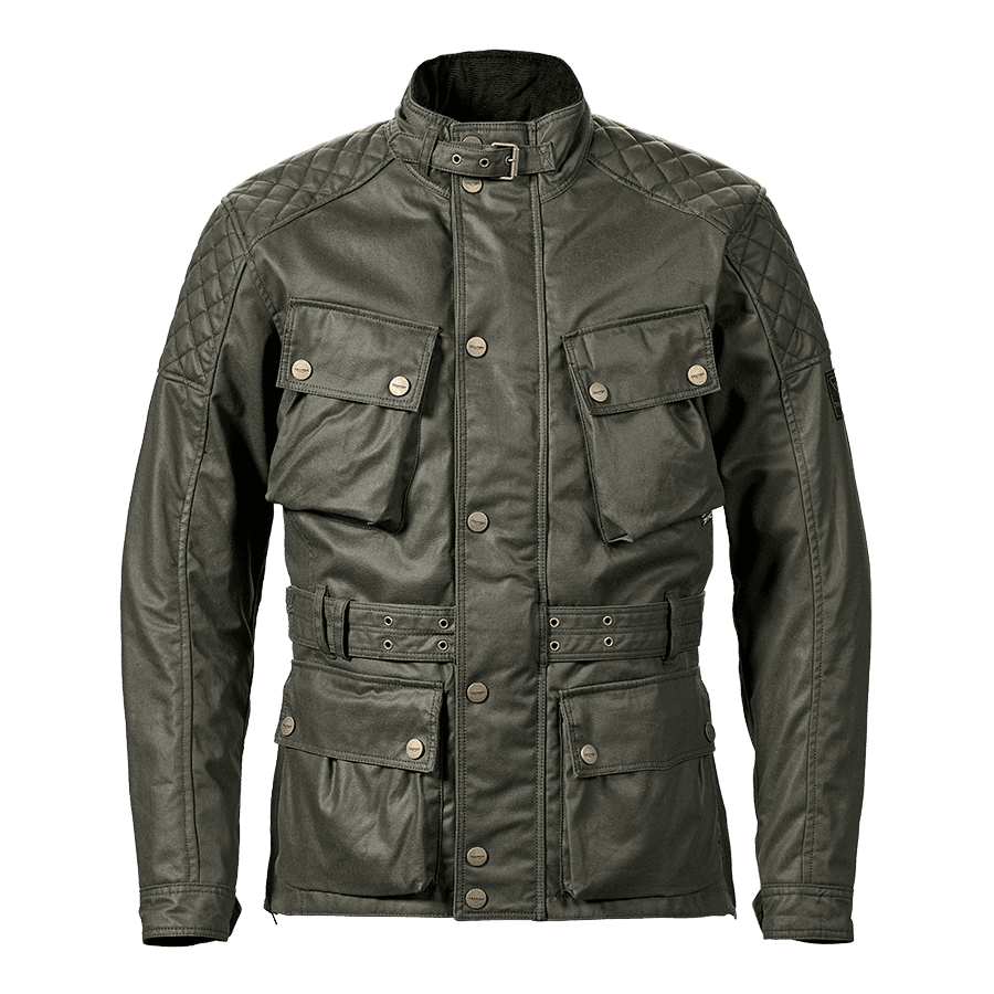 TRIUMPH Beck2 Jacket Khaki XL トライアンフ Blouson de moto en coton ciré Beck 2 Kaki | For the Ride